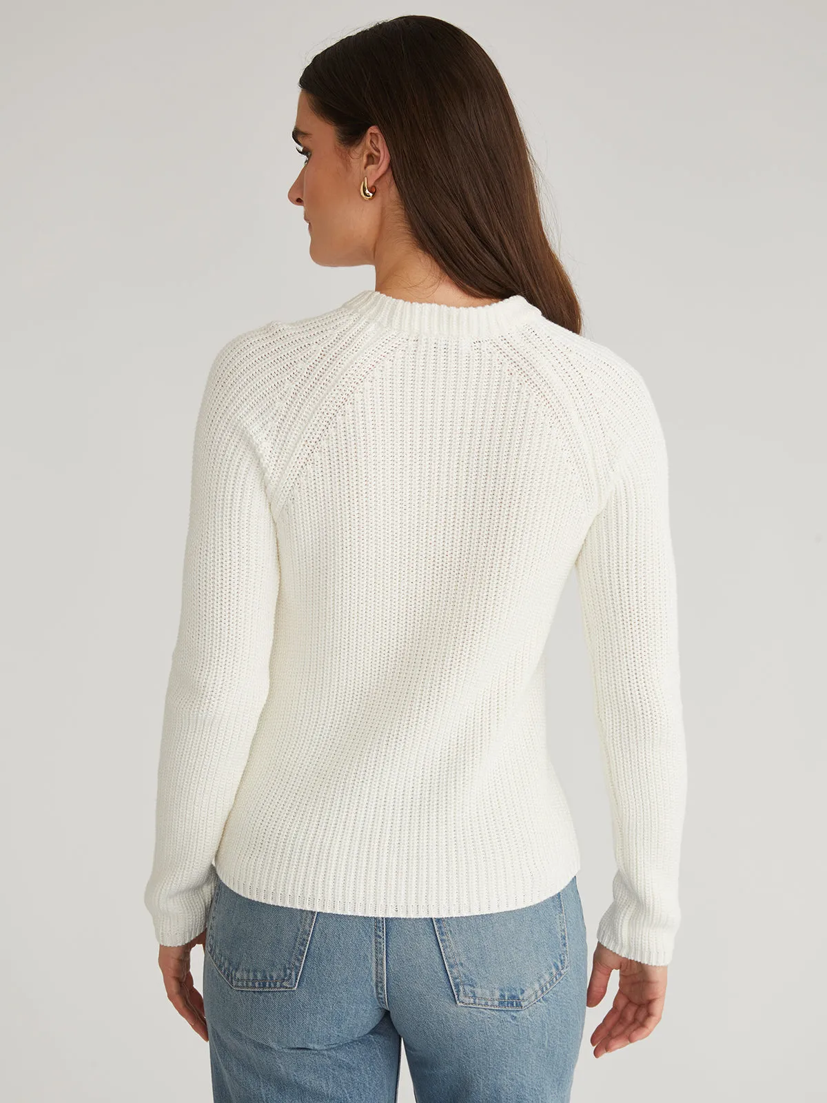Jane: Crewneck Shaker Stitch Cotton Sweater
