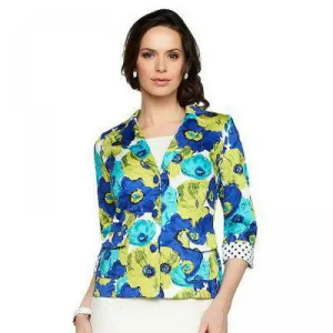 Joan Rivers Plus Size Floral Bouquet 3/4 Sleeve Jacket