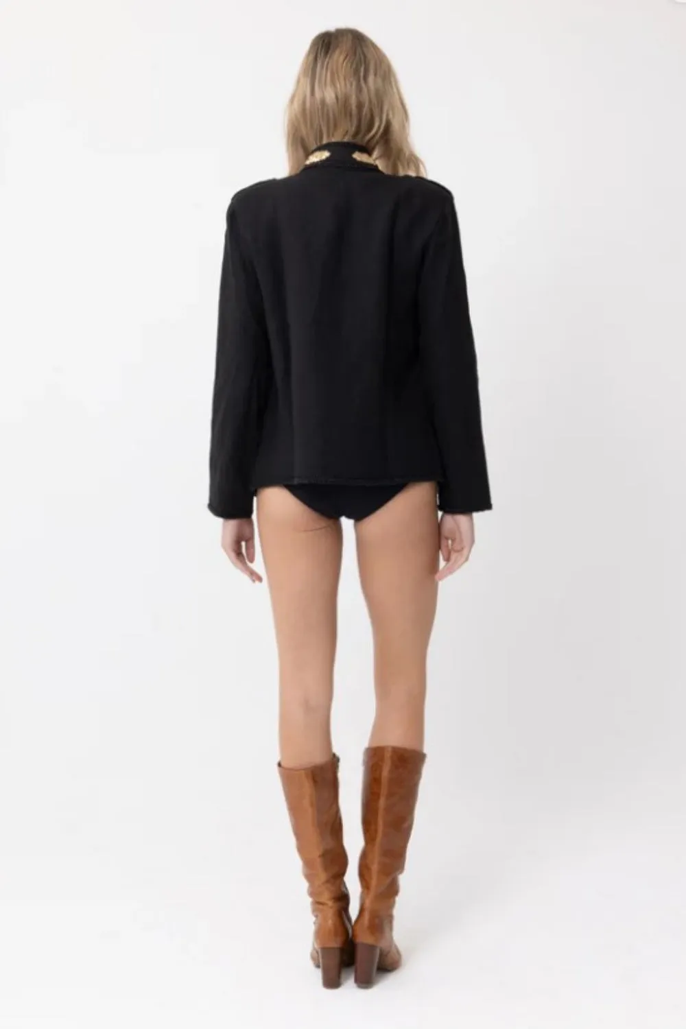 JOEY THE LABEL MILITARY JACKET BLACK   GOLD