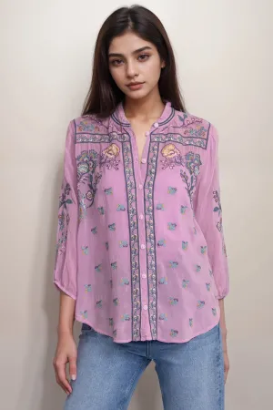 Johnny Was Lilac Medina Blouse C16324-7P Petites