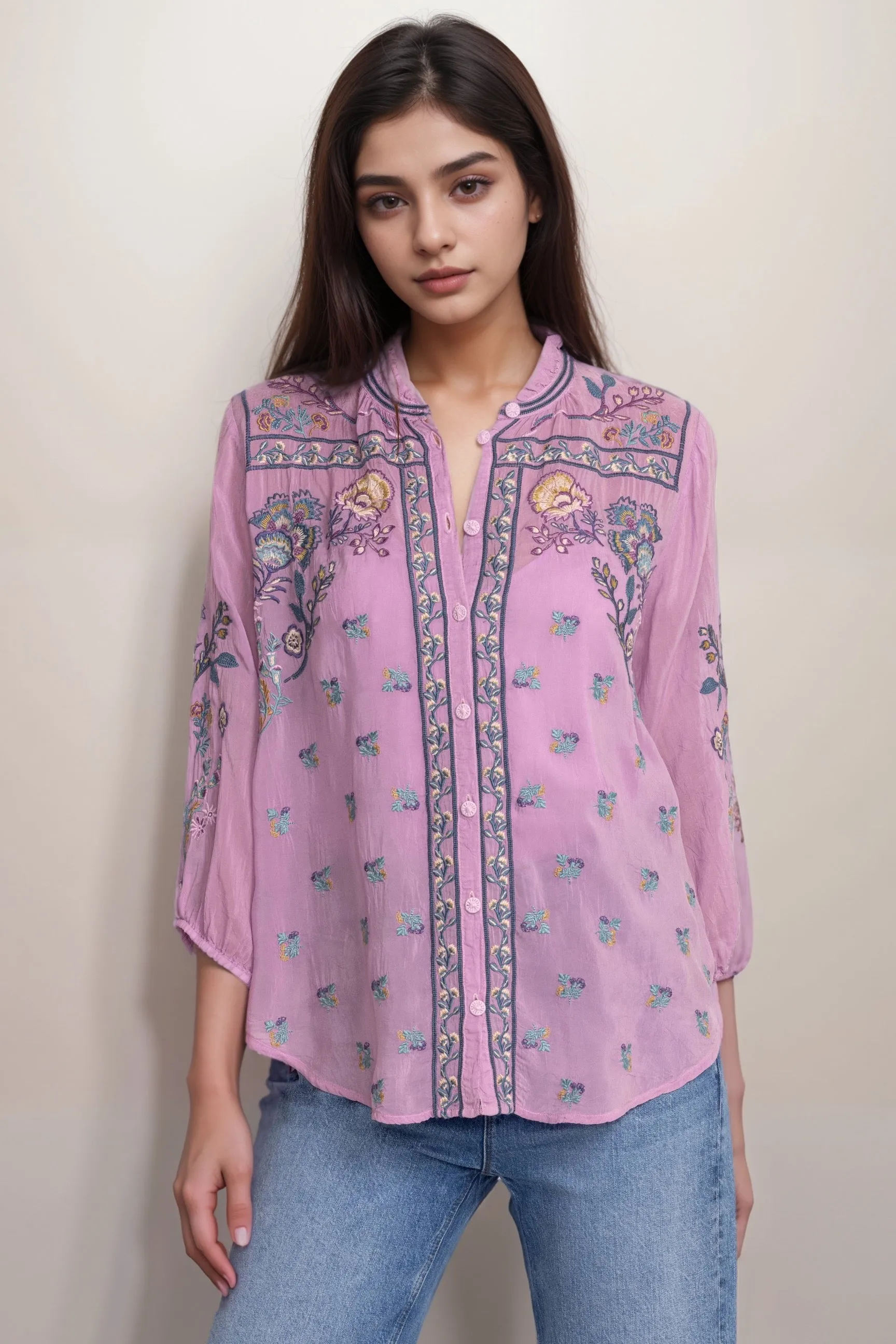 Johnny Was Lilac Medina Blouse C16324-7P Petites