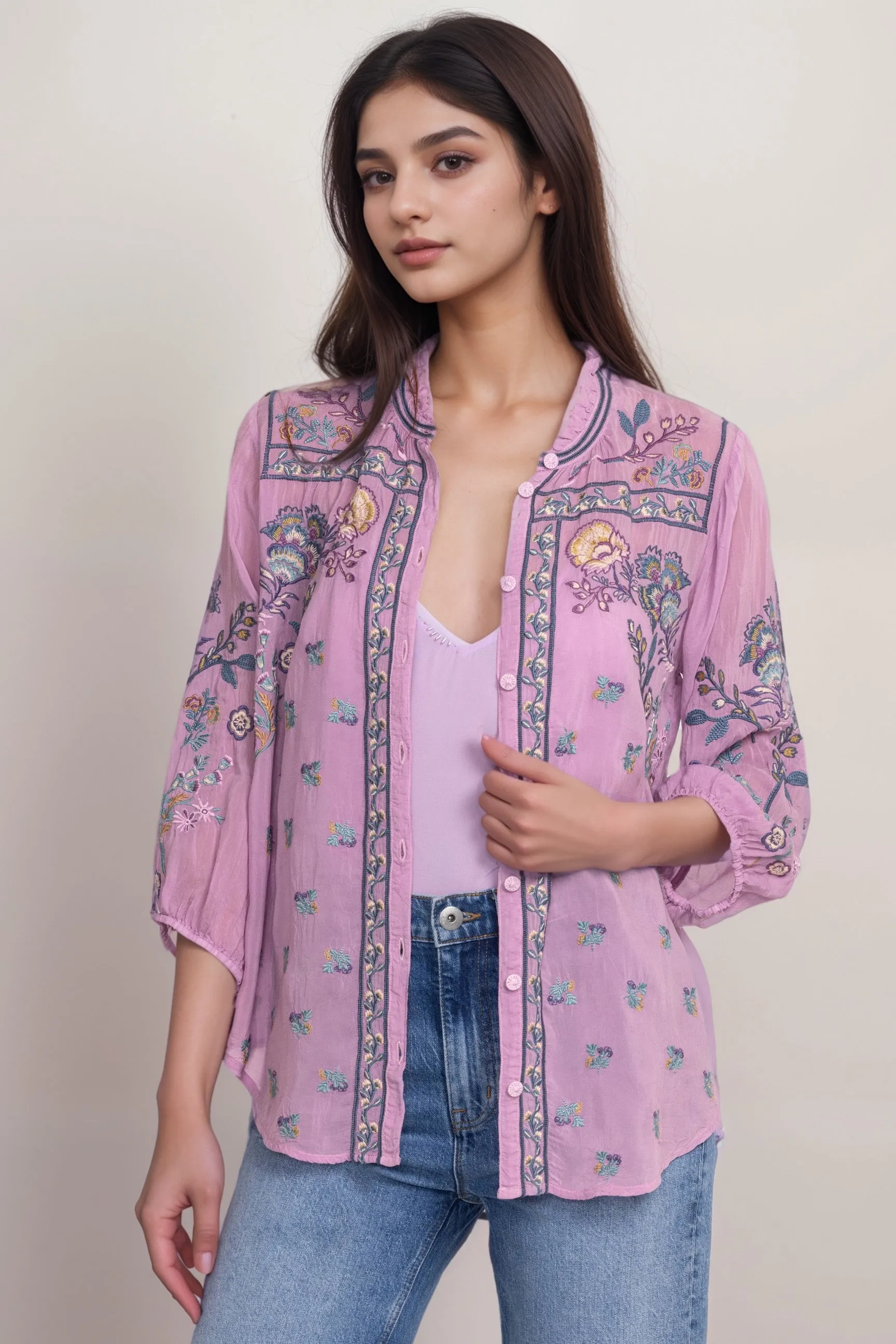 Johnny Was Lilac Medina Blouse C16324-7P Petites