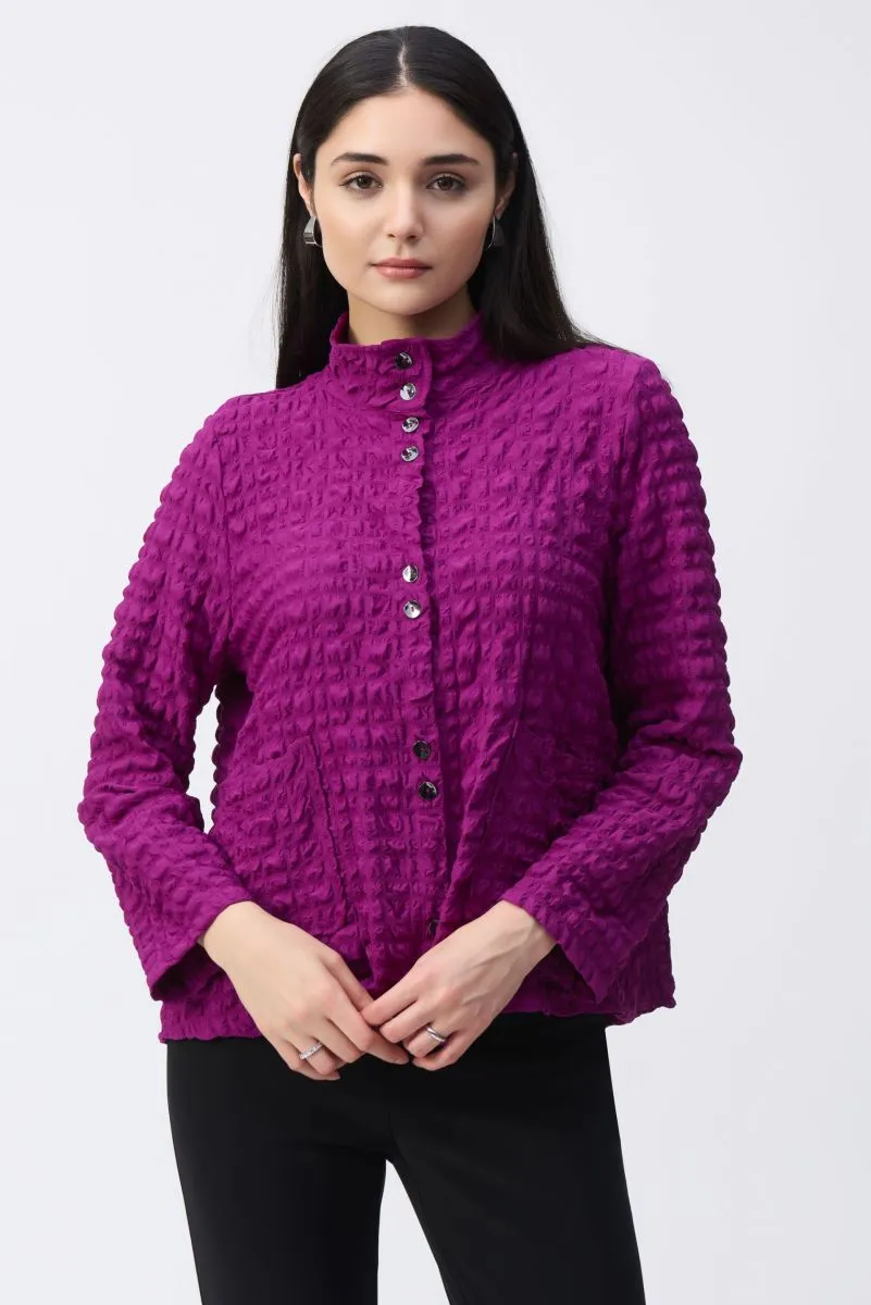 Joseph Ribkoff Bubble Jacquard Mock Collar Jacket 243199