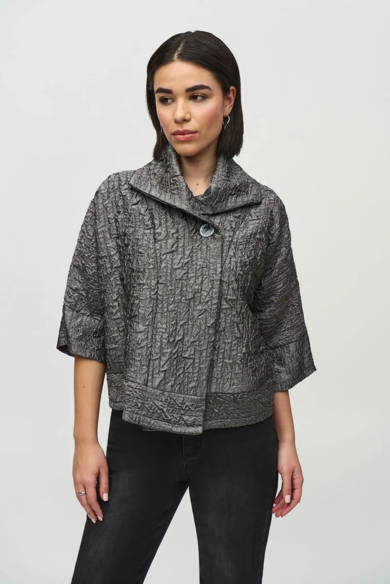 Joseph Ribkoff Pewter Textured Boxy Swing Jacket 244204