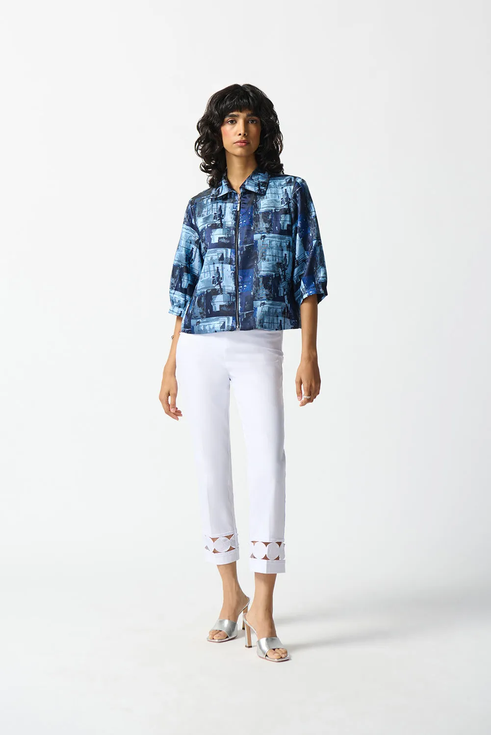 Joseph Ribkoff Woven Jacquard Abstract Boxy Jacket Jr242105