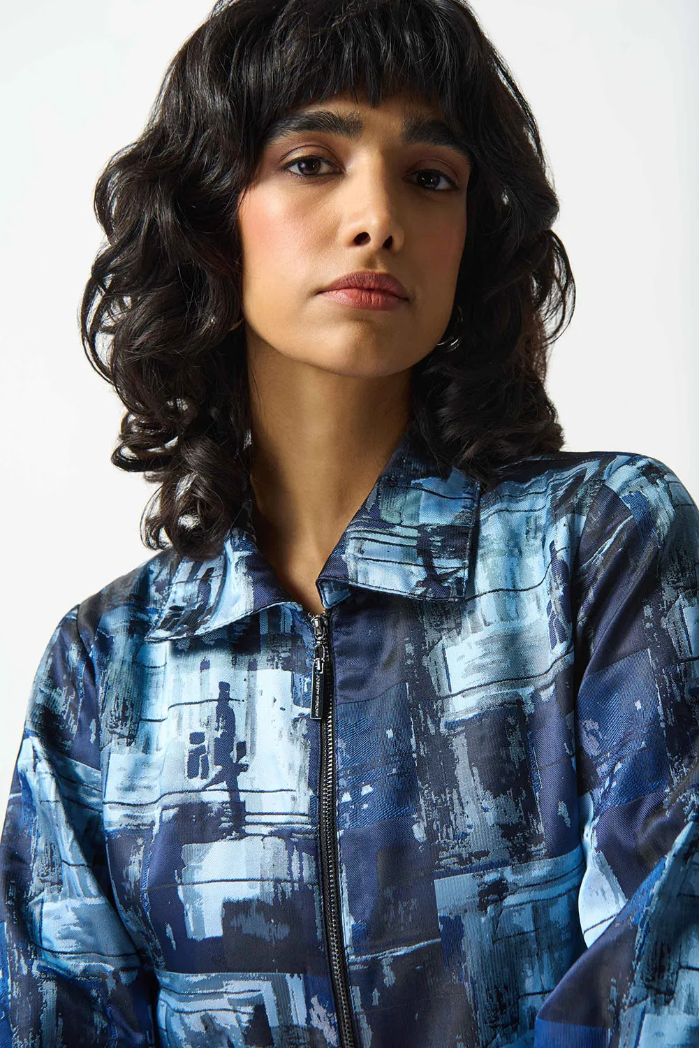 Joseph Ribkoff Woven Jacquard Abstract Boxy Jacket Jr242105