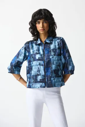 Joseph Ribkoff Woven Jacquard Abstract Boxy Jacket Jr242105
