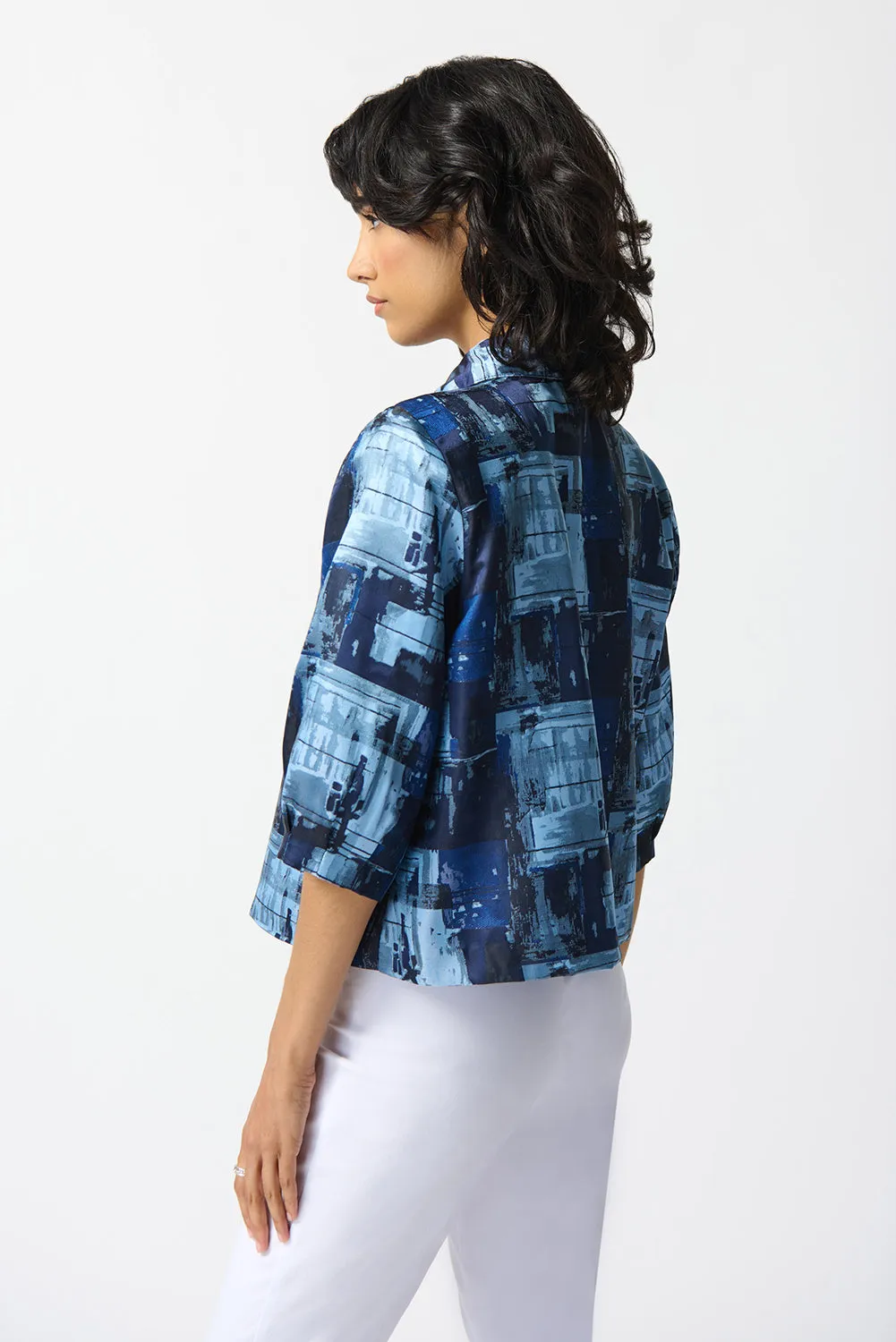 Joseph Ribkoff Woven Jacquard Abstract Boxy Jacket Jr242105