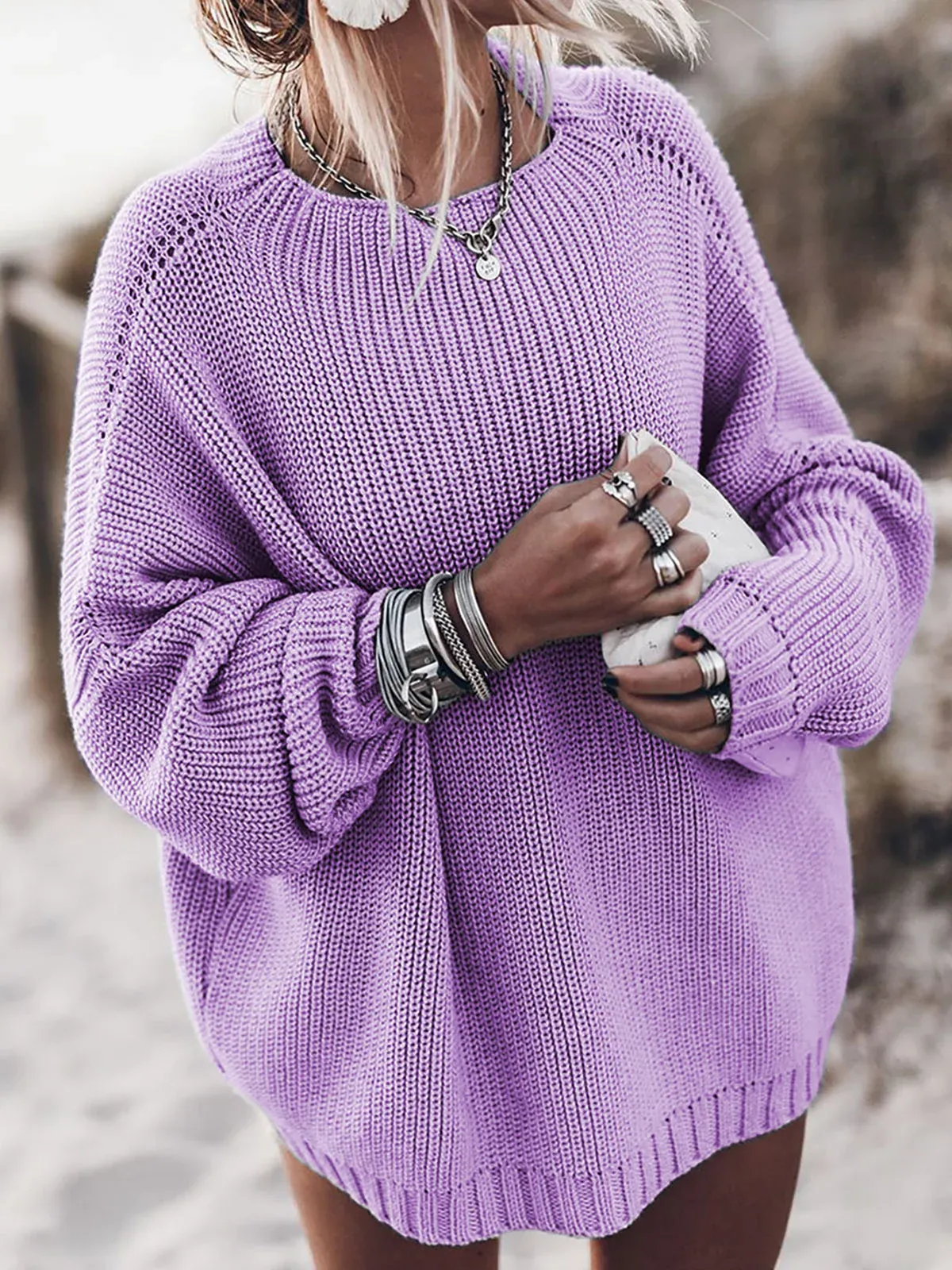 Josephina | Women Summer Knitted Oversized Pullover | Long