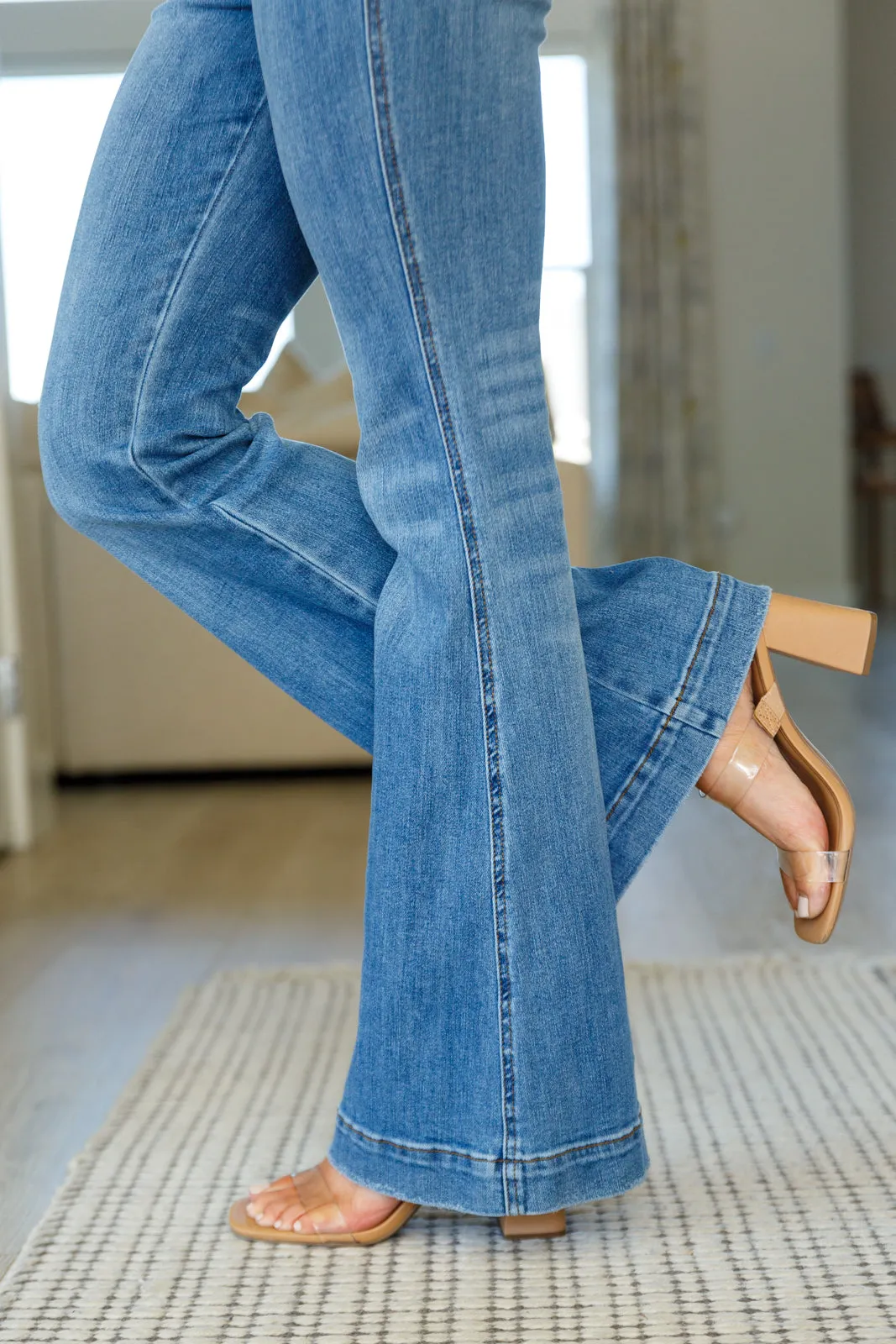 JUDY BLUE Izzy Control Top Retro Flare Overalls