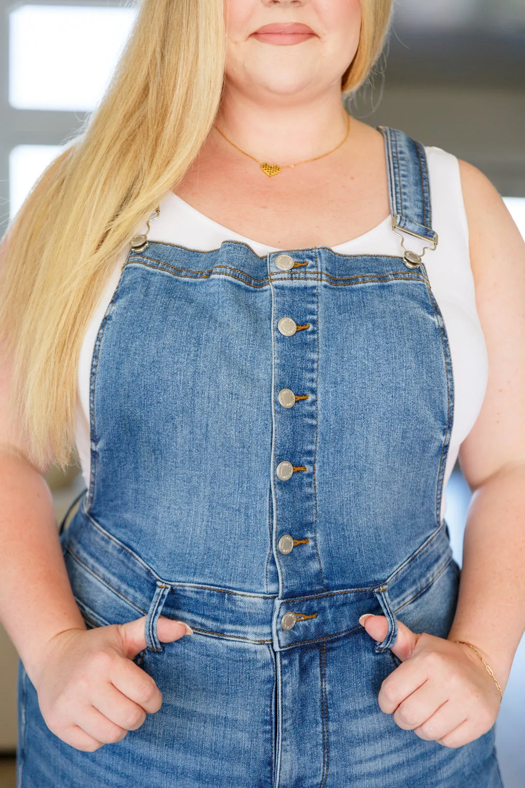 JUDY BLUE Izzy Control Top Retro Flare Overalls