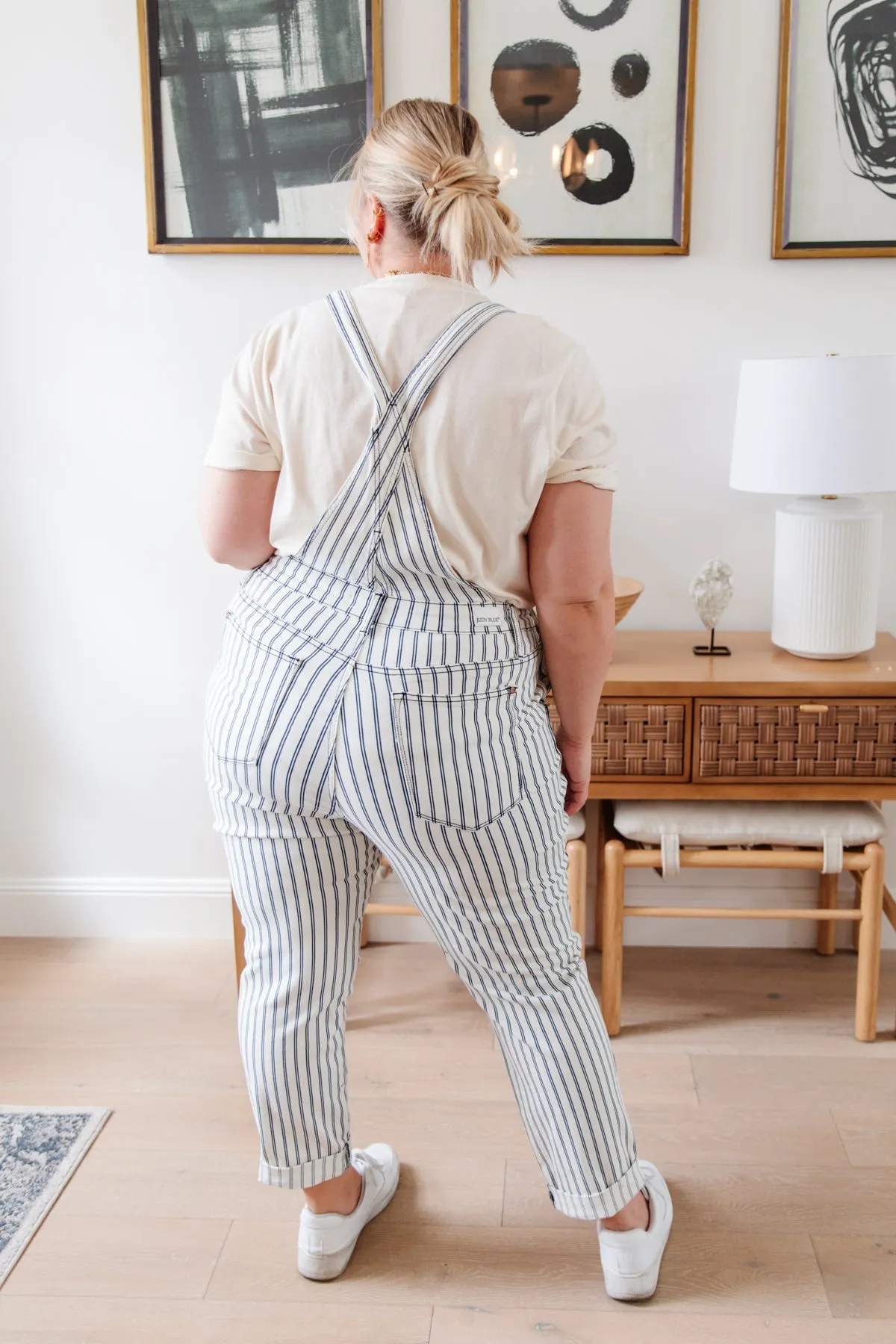JUDY BLUE Railroad Stripe Overalls