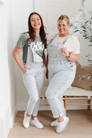 JUDY BLUE Railroad Stripe Overalls