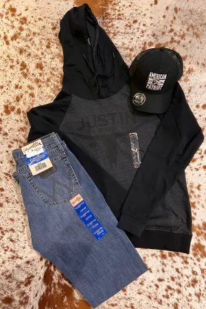 Justin Bull Skull Black Hoodie