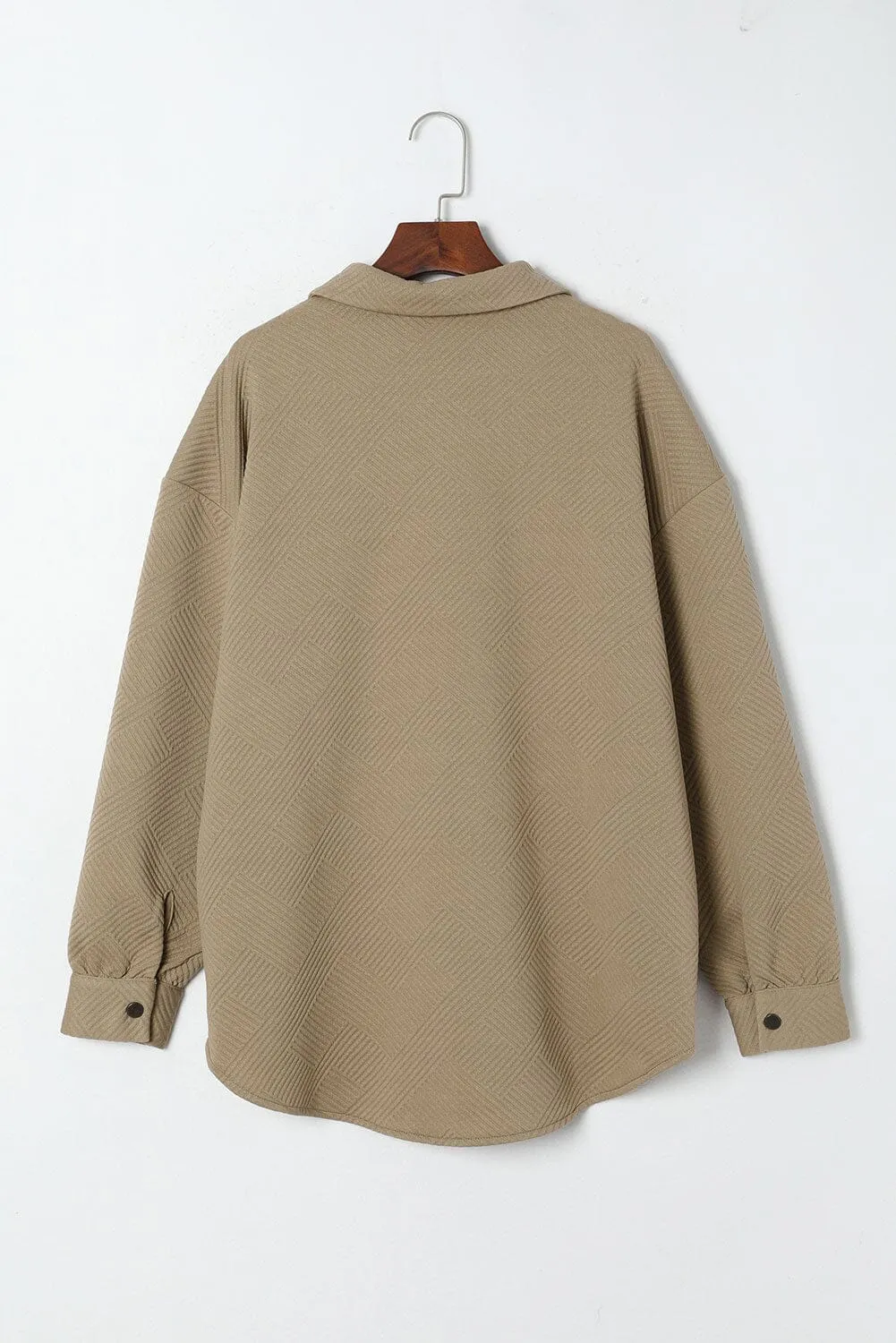 KaleaBoutique Solid Textured Flap Pocket Buttoned Shacket