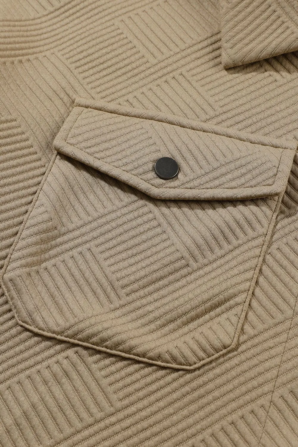 KaleaBoutique Solid Textured Flap Pocket Buttoned Shacket