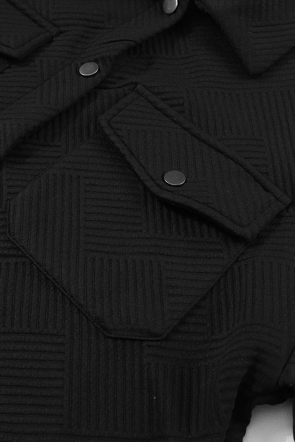 KaleaBoutique Solid Textured Flap Pocket Buttoned Shacket