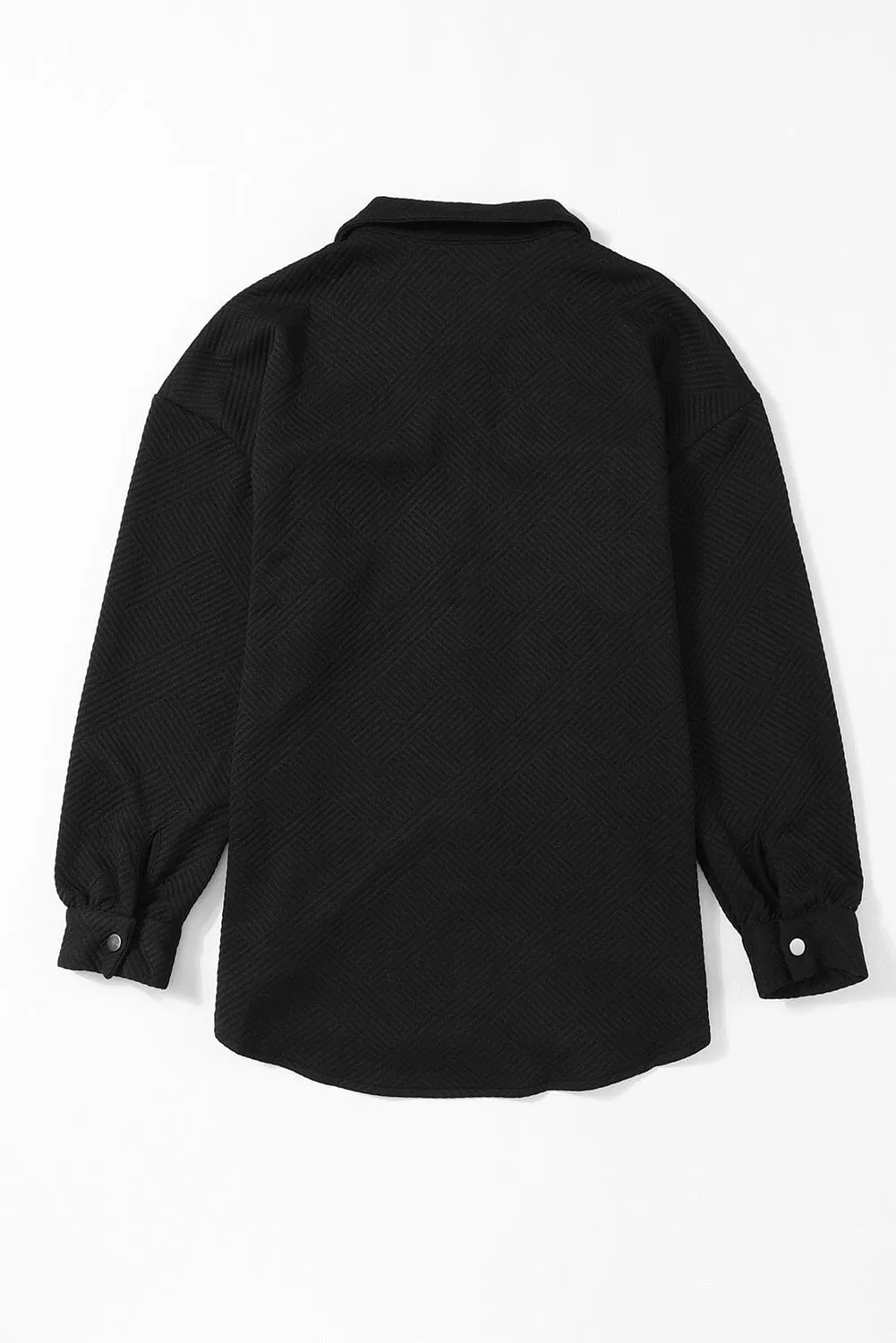 KaleaBoutique Solid Textured Flap Pocket Buttoned Shacket