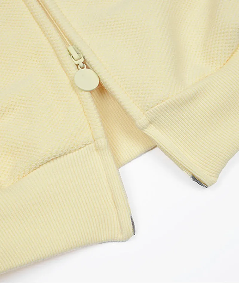KANDINI French Terry 2-Way Zip-Up - Lemon