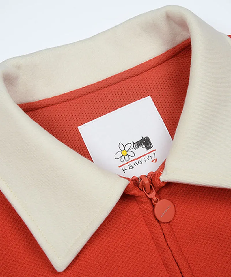 KANDINI French Terry 2-Way Zip-Up - Red