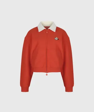 KANDINI French Terry 2-Way Zip-Up - Red