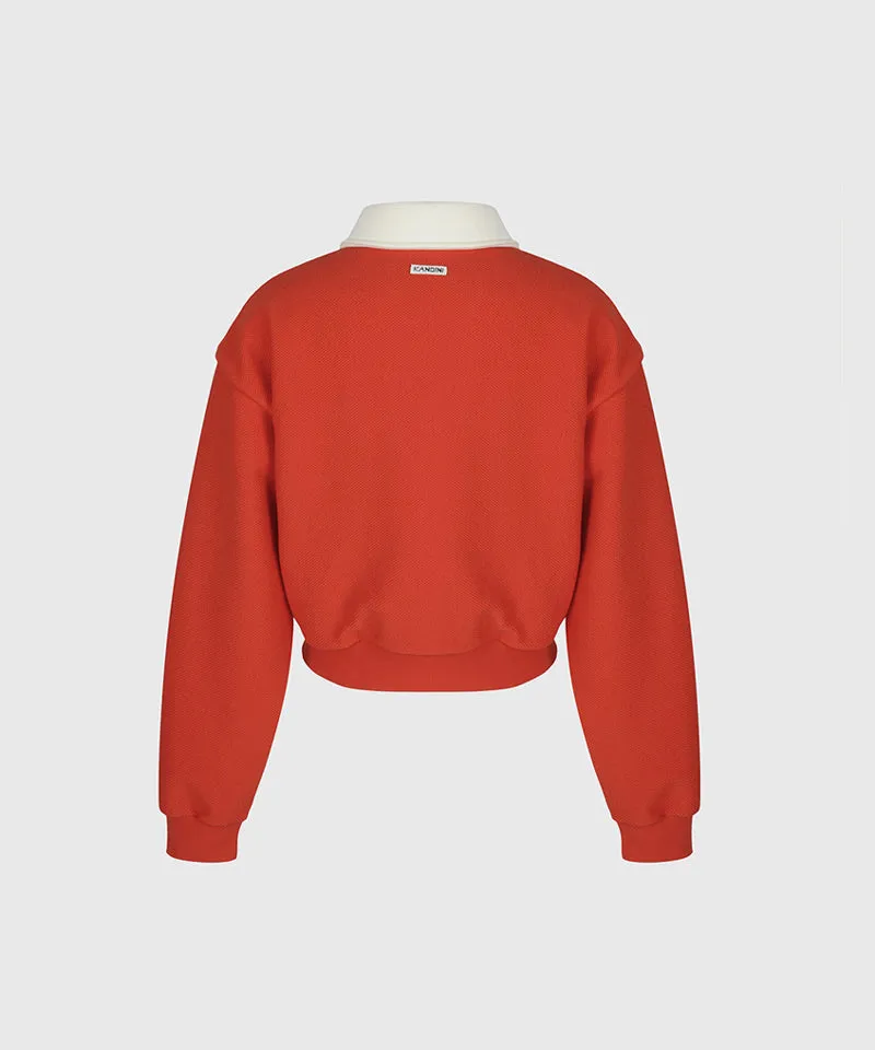 KANDINI French Terry 2-Way Zip-Up - Red