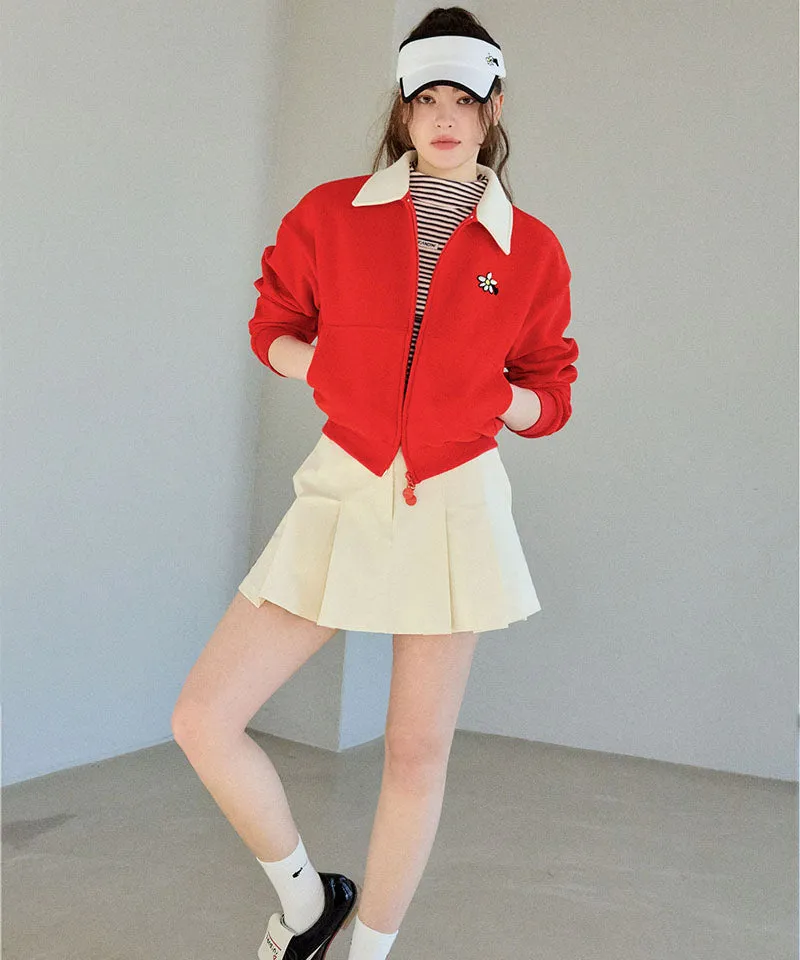 KANDINI French Terry 2-Way Zip-Up - Red