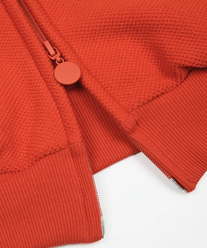 KANDINI French Terry 2-Way Zip-Up - Red