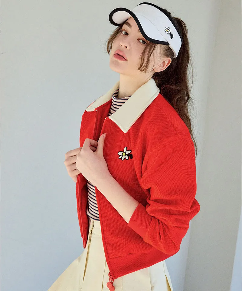 KANDINI French Terry 2-Way Zip-Up - Red
