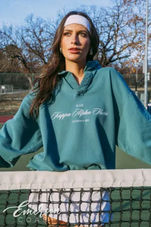 Kappa Alpha Theta Emerald Oversized Collared Crew