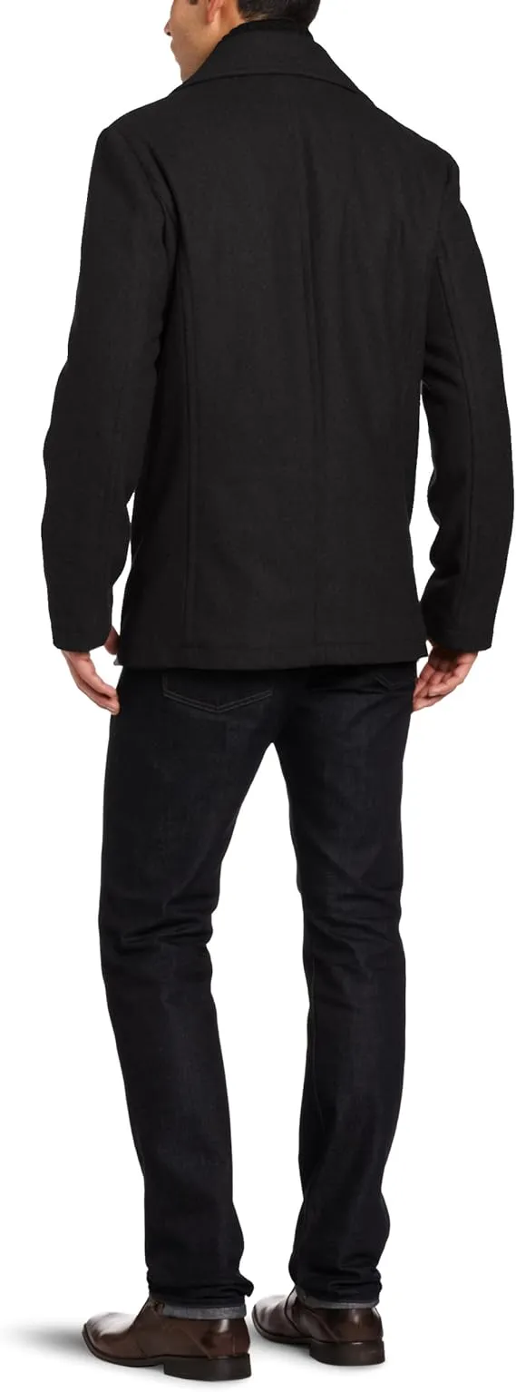 Kenneth Cole New York Men's Melton Single Breasted Coat
