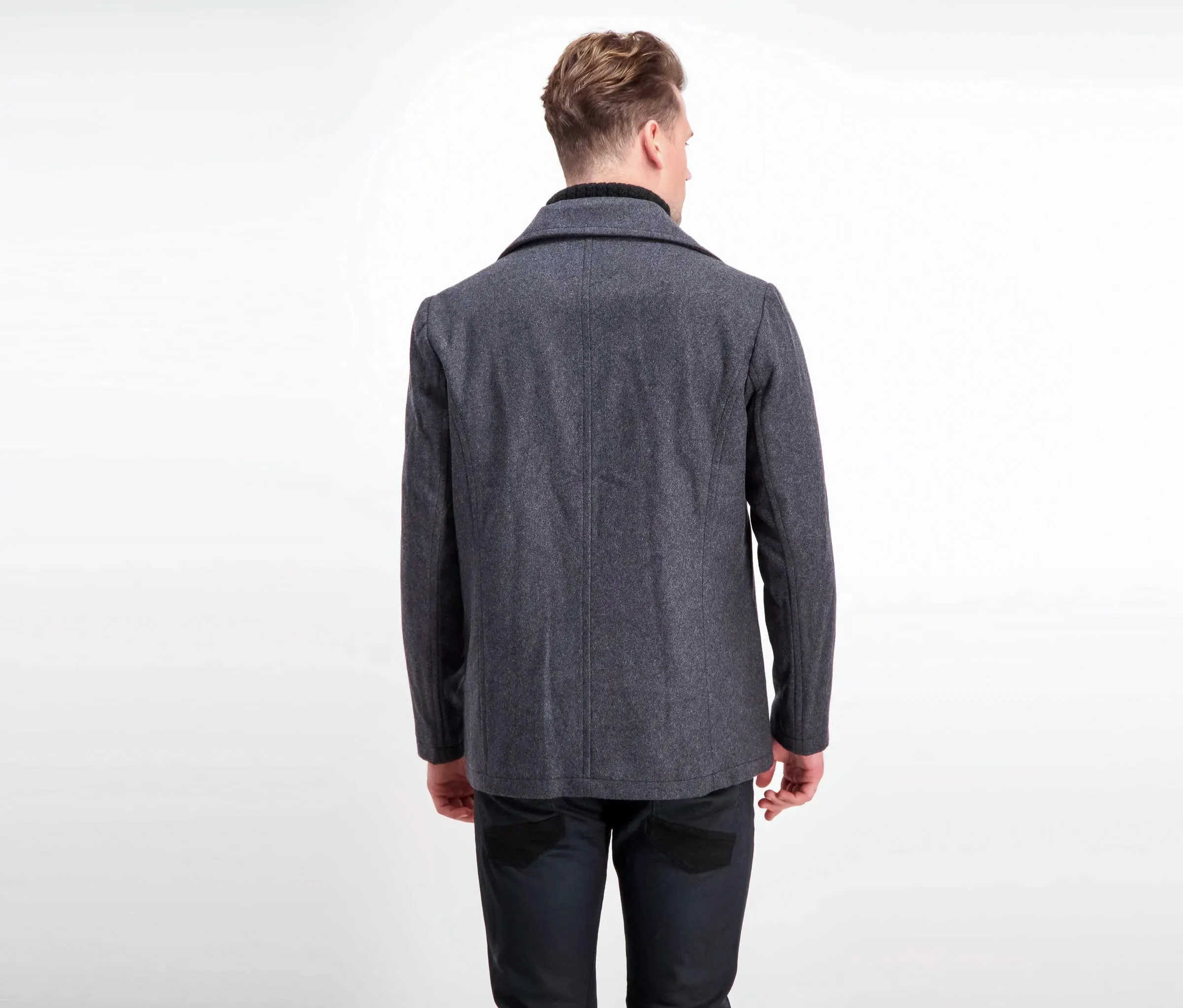 Kenneth Cole New York Men's Melton Single Breasted Coat