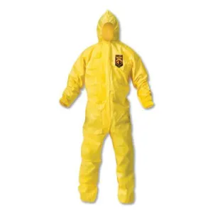 Kimberly-Clark Professional KLEENGUARD A70 Chemical Splash Protection Coveralls, Yellow, 5XL, Hood, 09818