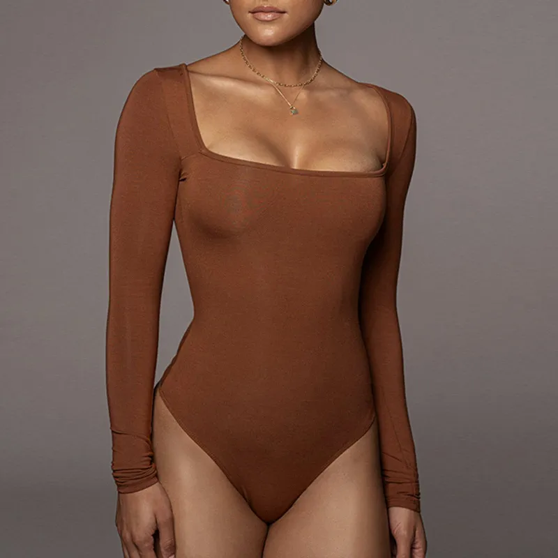 Kiss & Tell Square Neck Long Sleeve Bodysuit