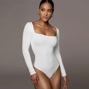 Kiss & Tell Square Neck Long Sleeve Bodysuit