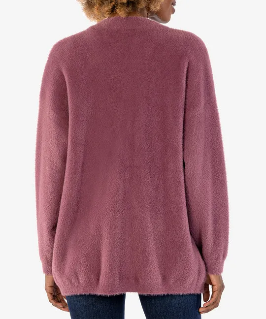 Kut from the Kloth Dana Longline Open Front Cardigan in Mauve