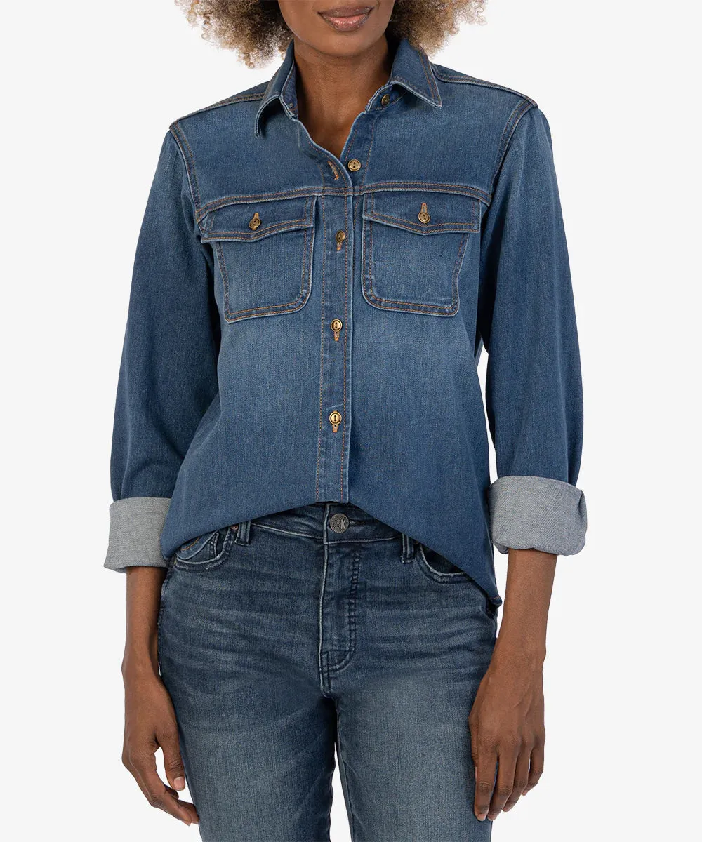 Kut From the Kloth Romy Shirt in Bursting Wash