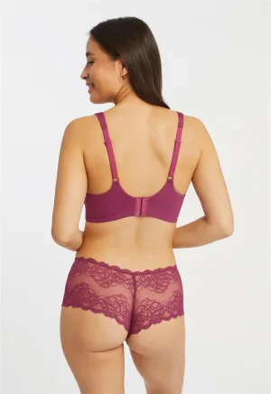 Lace Cheeky Panty - Cranberry