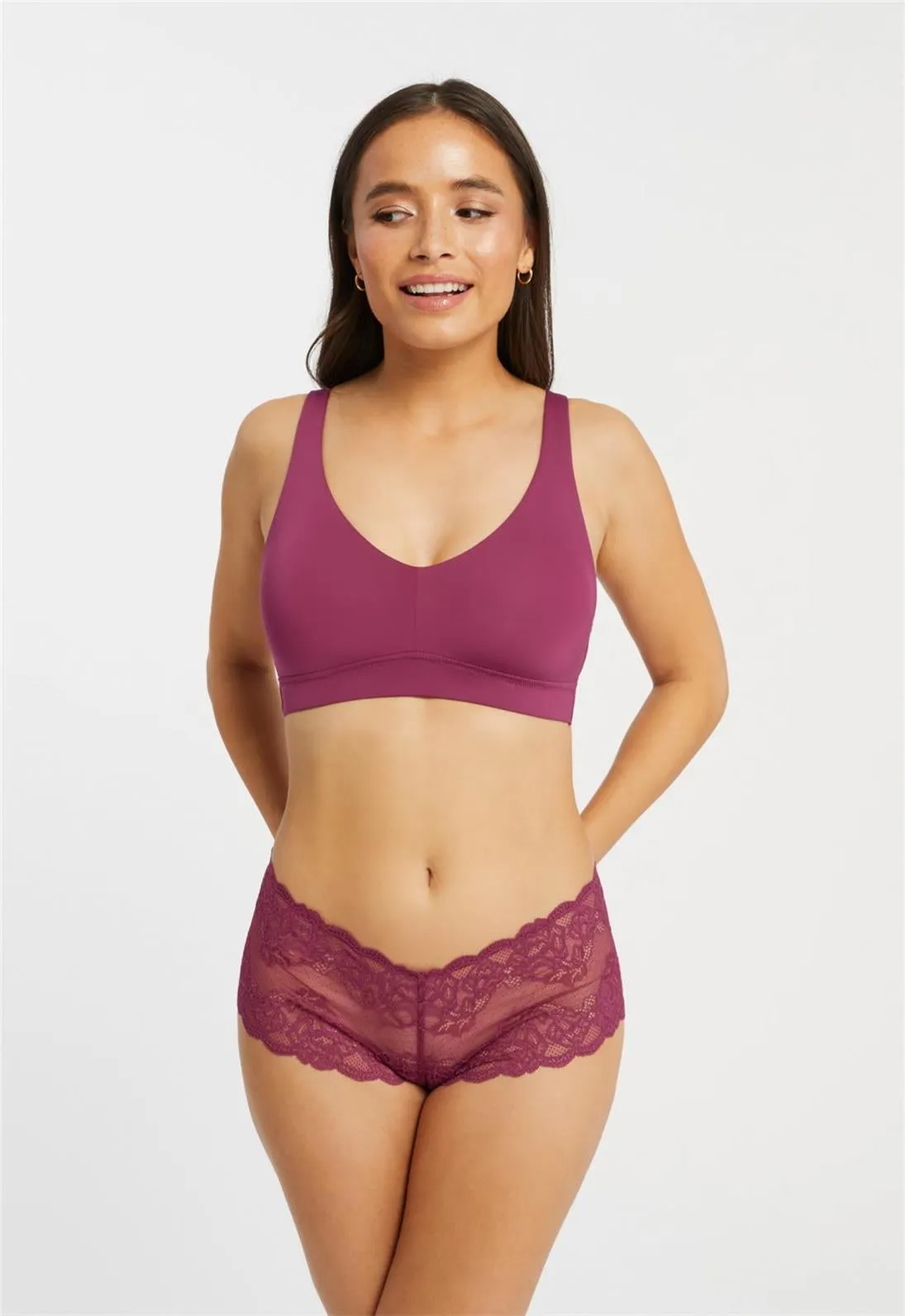 Lace Cheeky Panty - Cranberry