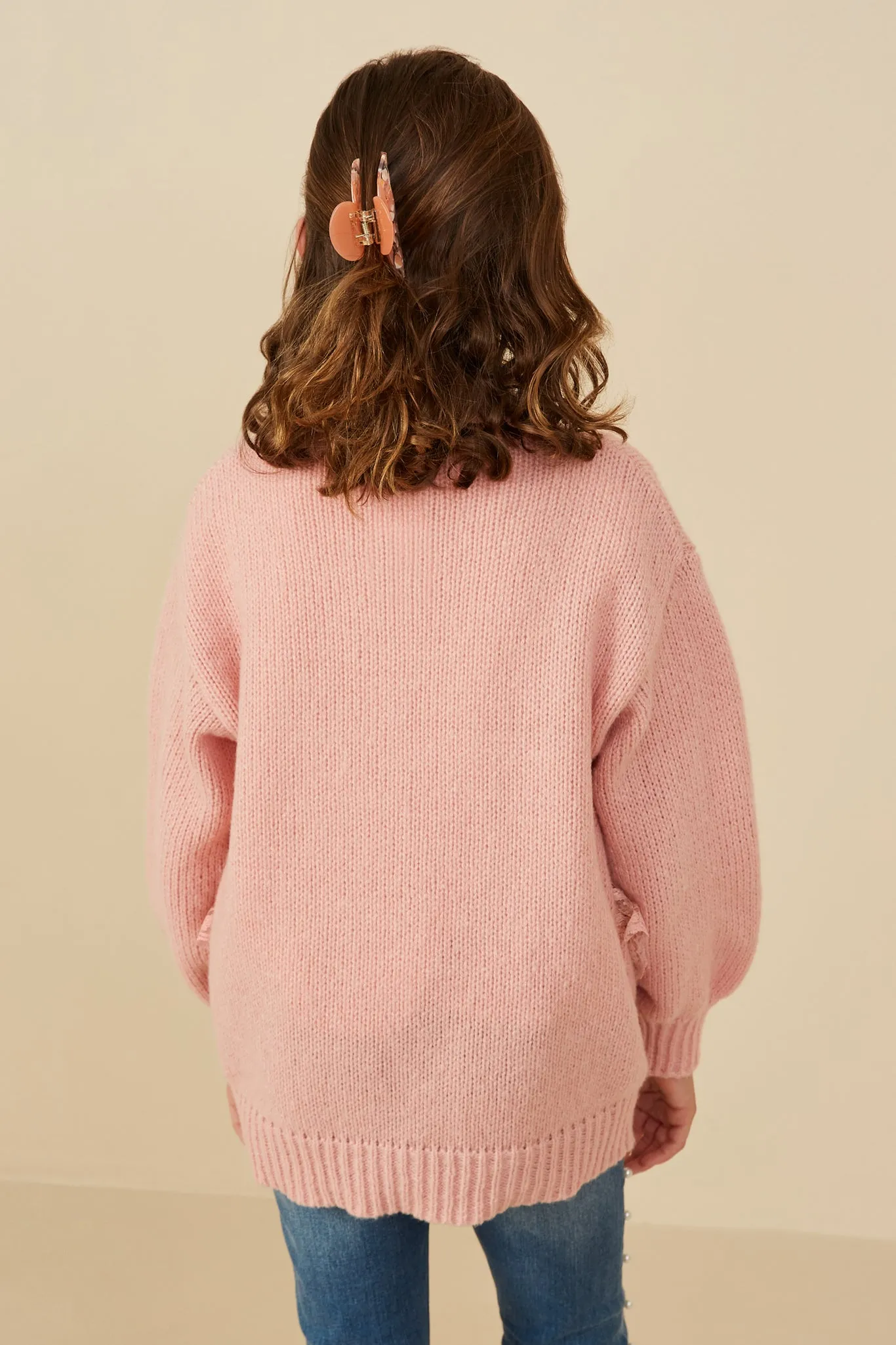Lace Frilled Buttoned Sweater Cardigan