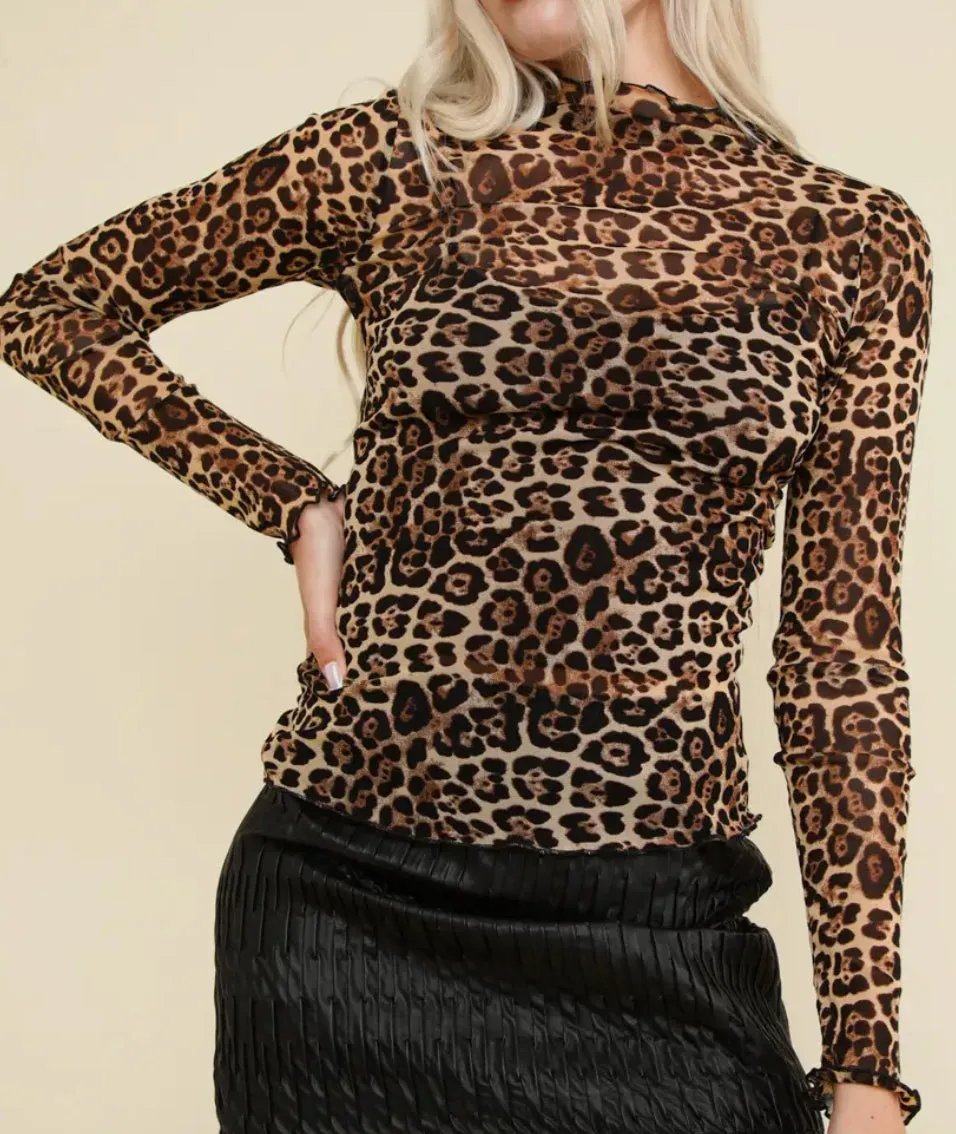 Lace Layering Top | Leopard