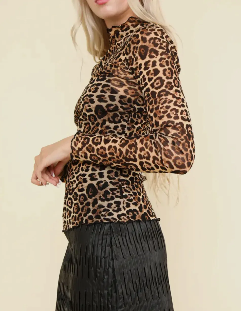Lace Layering Top | Leopard