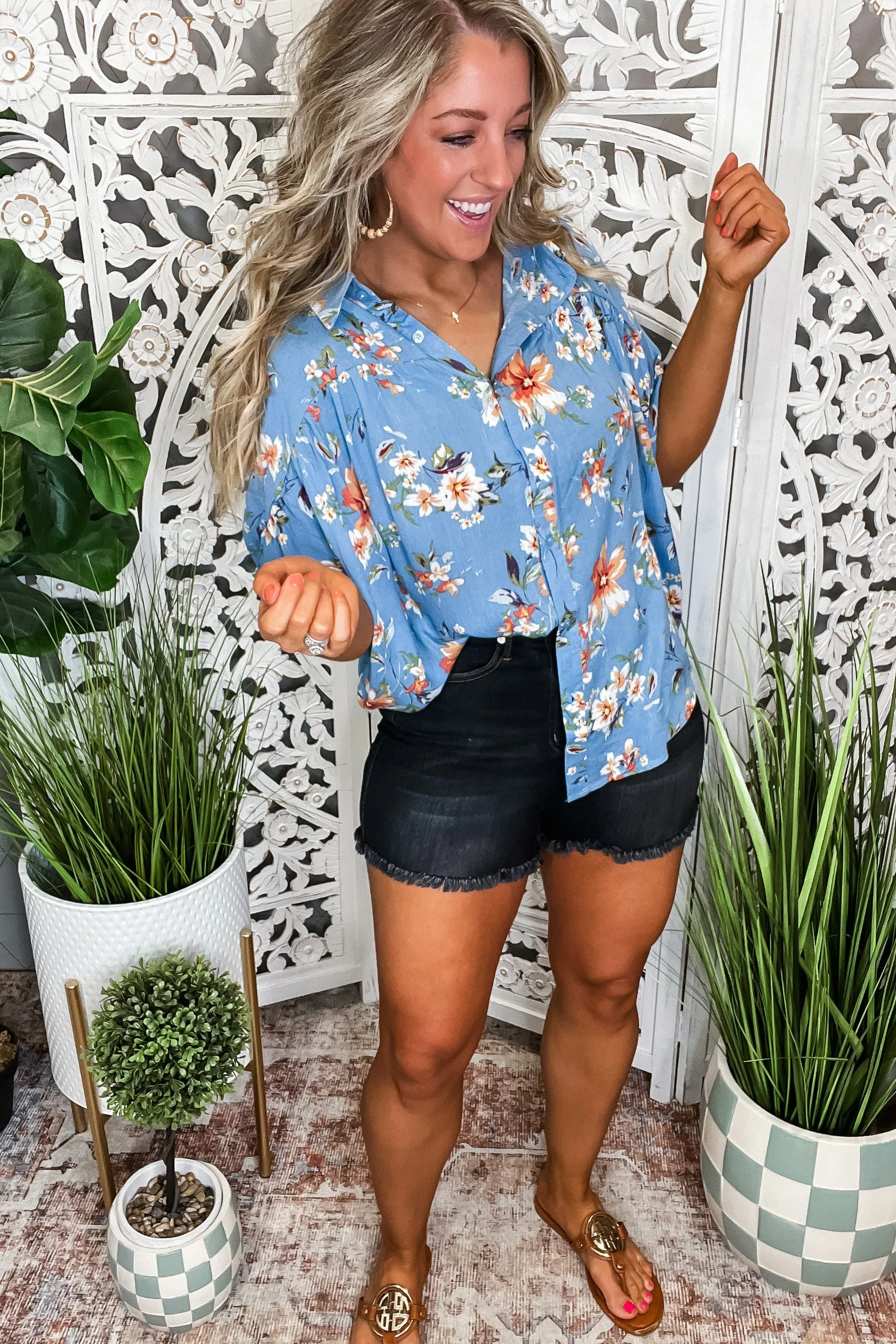 Lanikai Floral Button Down