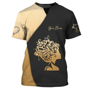 Latest Hair Hustler Pesonalized 3D Shirt Hair Cut Shop Uniform Hairdresser Pattern T-Shirt [Non Workwear]