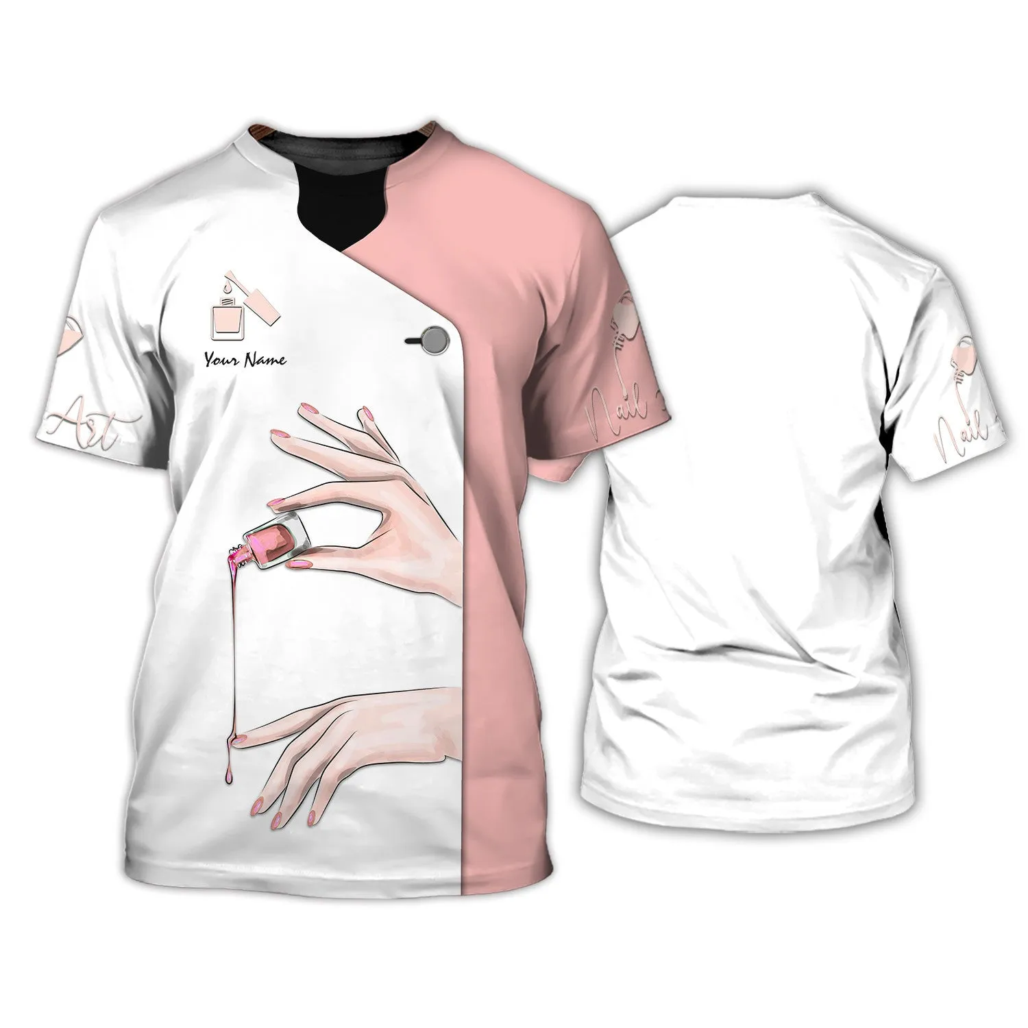 Latest Nail Artist T shirt Custom Nail Salon Uniform Manicurist Gift [Non workwear]