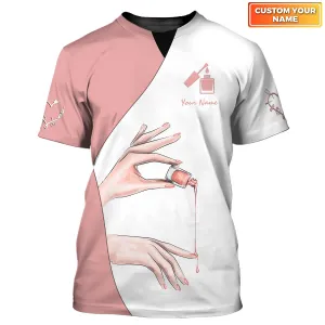 Latest Nail Artist T shirt Custom Nail Salon Uniform Manicurist Tee Shirt [Non Workwear]