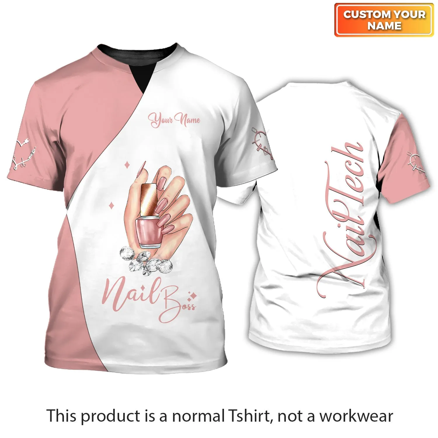 Latest Nail Artist T shirt Custom Nail Salon Uniform Manicurist Tee Shirt [Non Workwear]