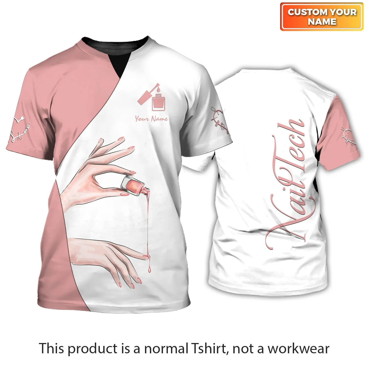 Latest Nail Artist T shirt Custom Nail Salon Uniform Manicurist Tee Shirt [Non Workwear]