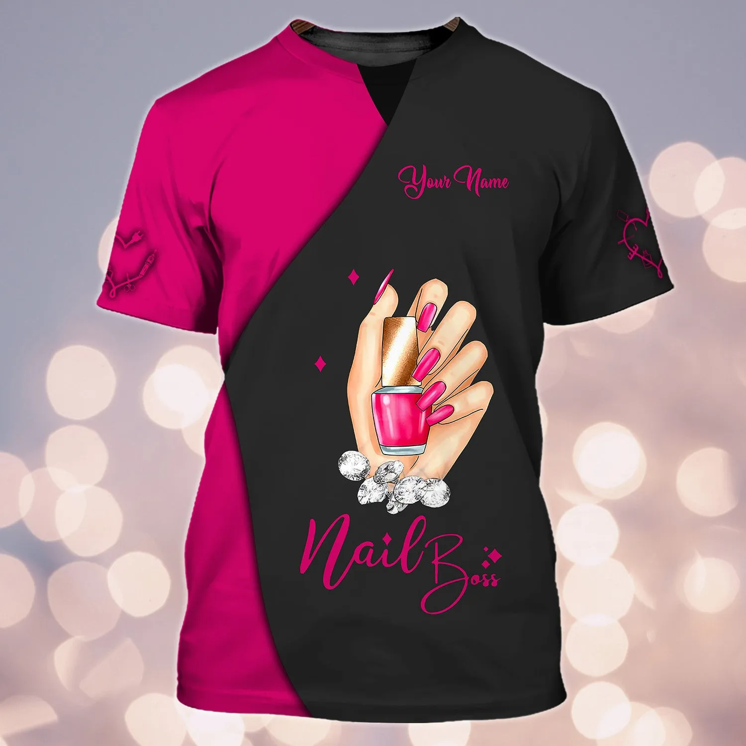 Latest Nail Artist T shirt KIMONO MIX Custom Nail Salon Uniform Manicurist Gift  [Non Workwear]