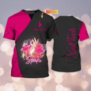 Latest Nail Artist T shirt KIMONO MIX Custom Nail Salon Uniform Manicurist Gift [Non Workwear]